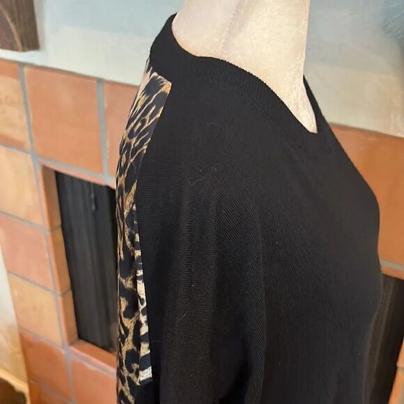 ALLSAINTS Black and Cheetah Print Soft Wool Sweater, M! - Picture 5 of 10